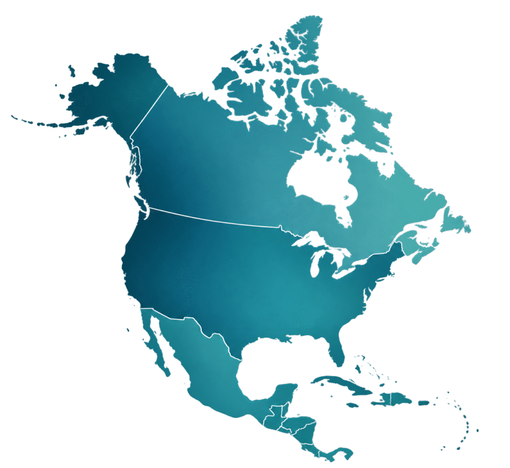 gradient teal north america map