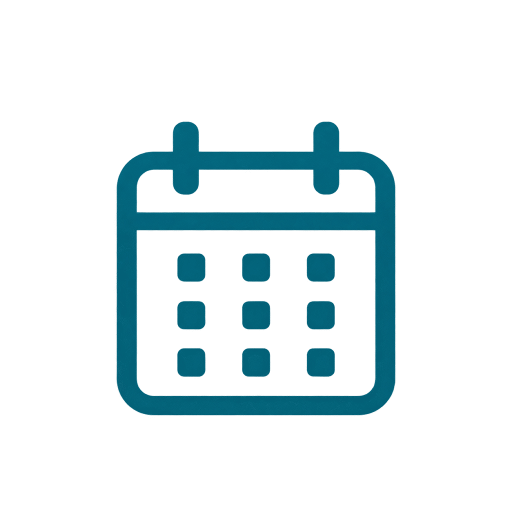 gradient teal calendar outline icon
