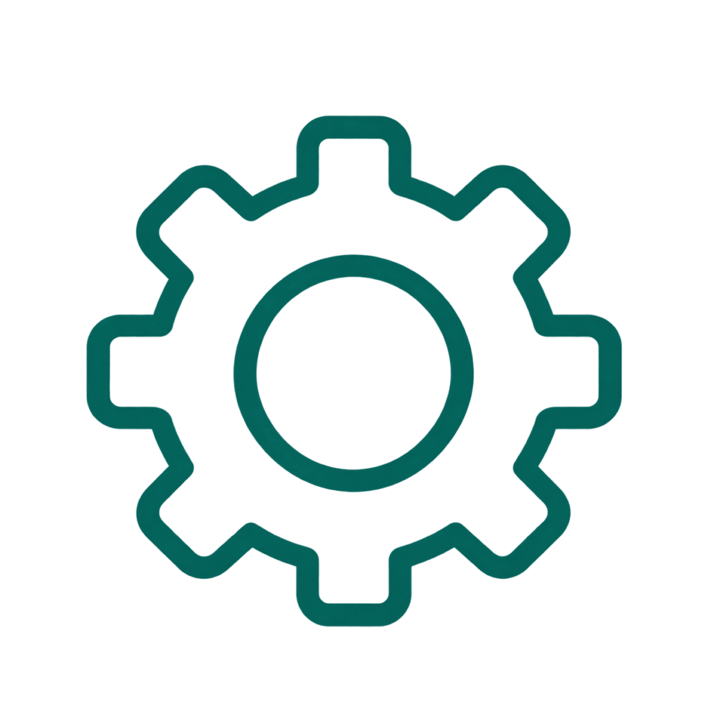 Data Centre Cooling Recruitment minimal teal gear icon