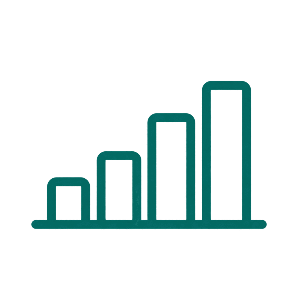 Data Centre Cooling Recruitment minimalist teal bar chart icon