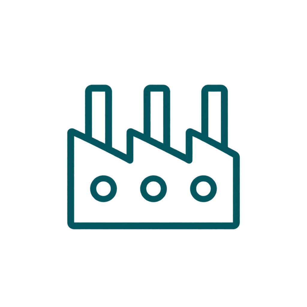 Chemical Contract Manufacturing Recruitment sawtooth factory manufacturing icon