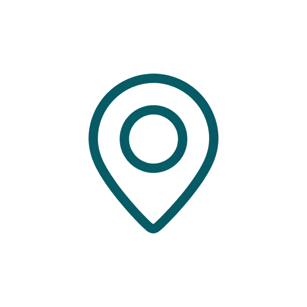 teal outlined map pin