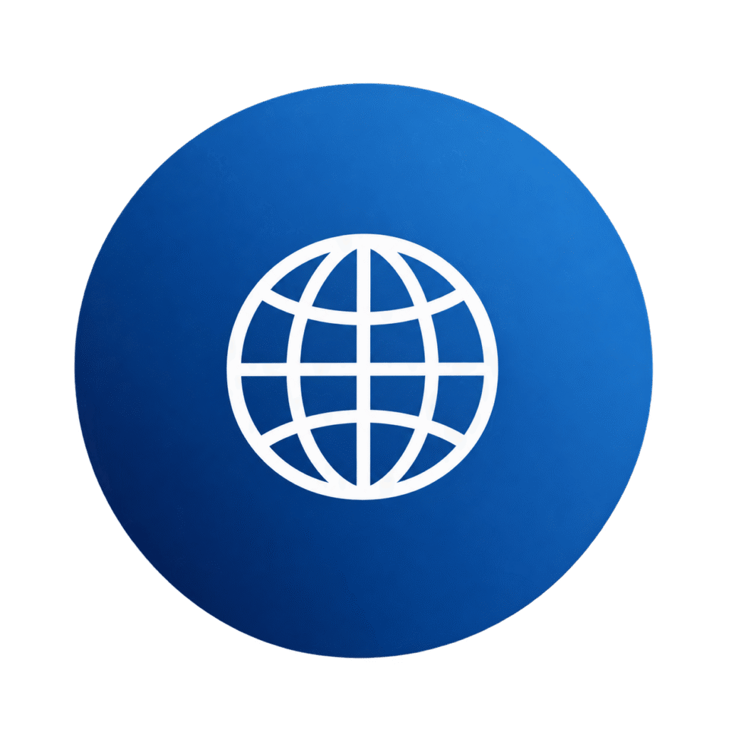 Home blue globe icon