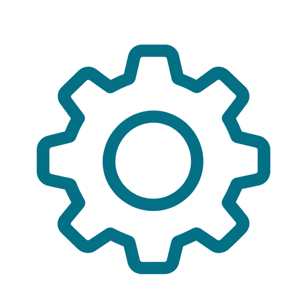 minimal teal gear icon 2