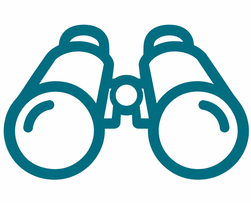 minimalist teal binoculars icon
