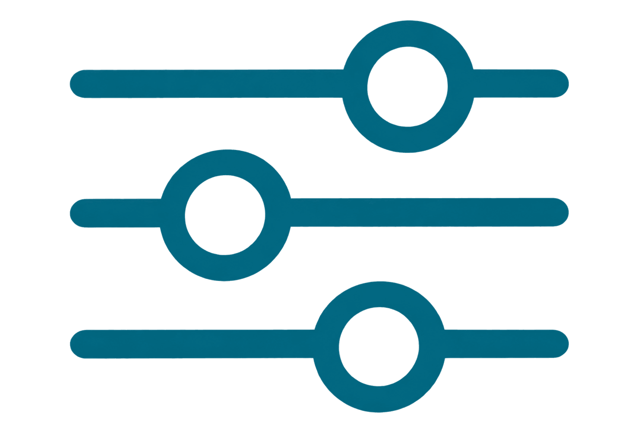 minimalist teal slider controls icon