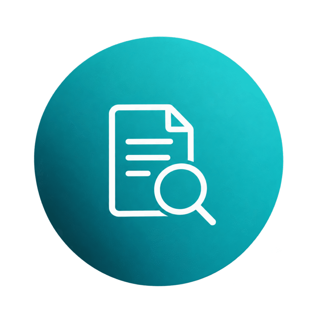 Home teal document search icon