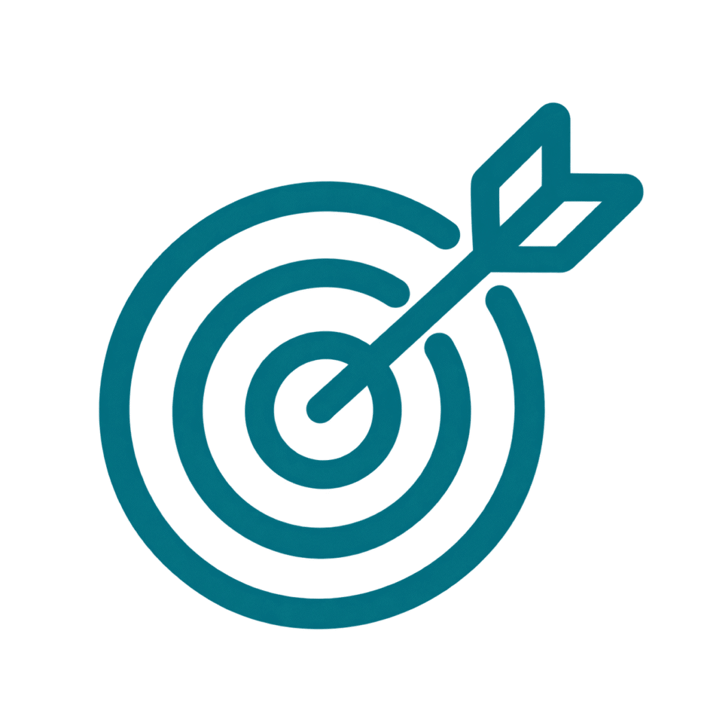 teal target and arrow icon